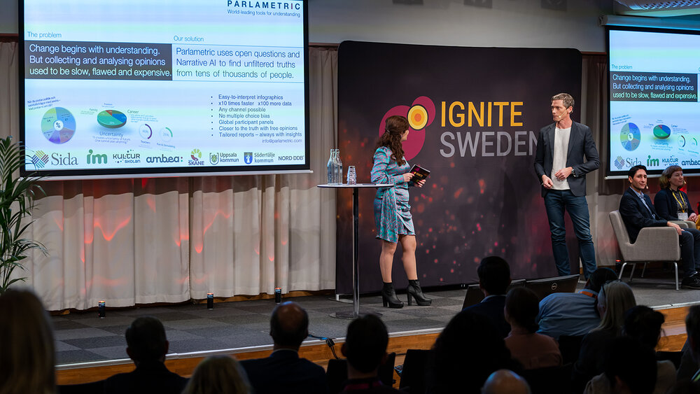 Parlametric co-founder Johan Källstrand at Ignite Sweden Day 2019