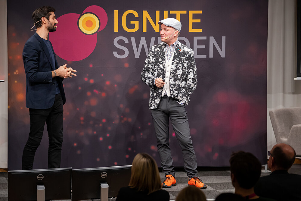 Sasan Shaba (Energimyndigheten) &amp; Dennis Pamlin (RISE) at Ignite Sweden Day 2019.