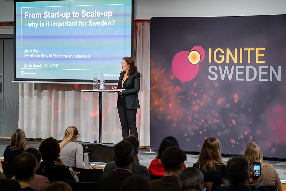 “Ignite Sweden is the tool we have to really foster this new ecosystem”, says Marie Wall, Deputy Director for Startups at the Ministry of Enterprise of Sweden, on her keynote presentation at Ignite Sweden Day 2019.