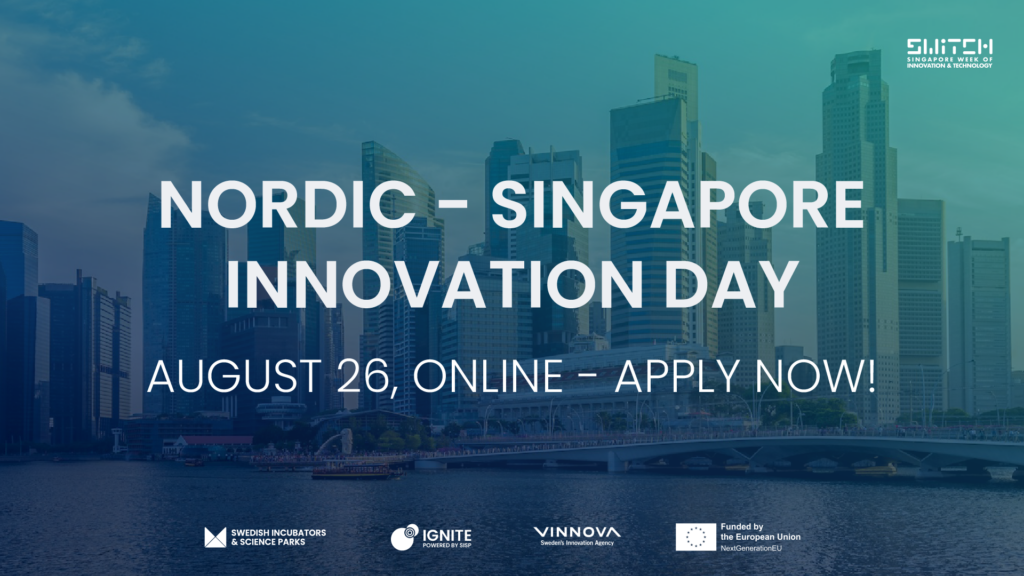 Banner of the digital matchmaking Nordic Singapore Innovation Day, to be held on August 26.