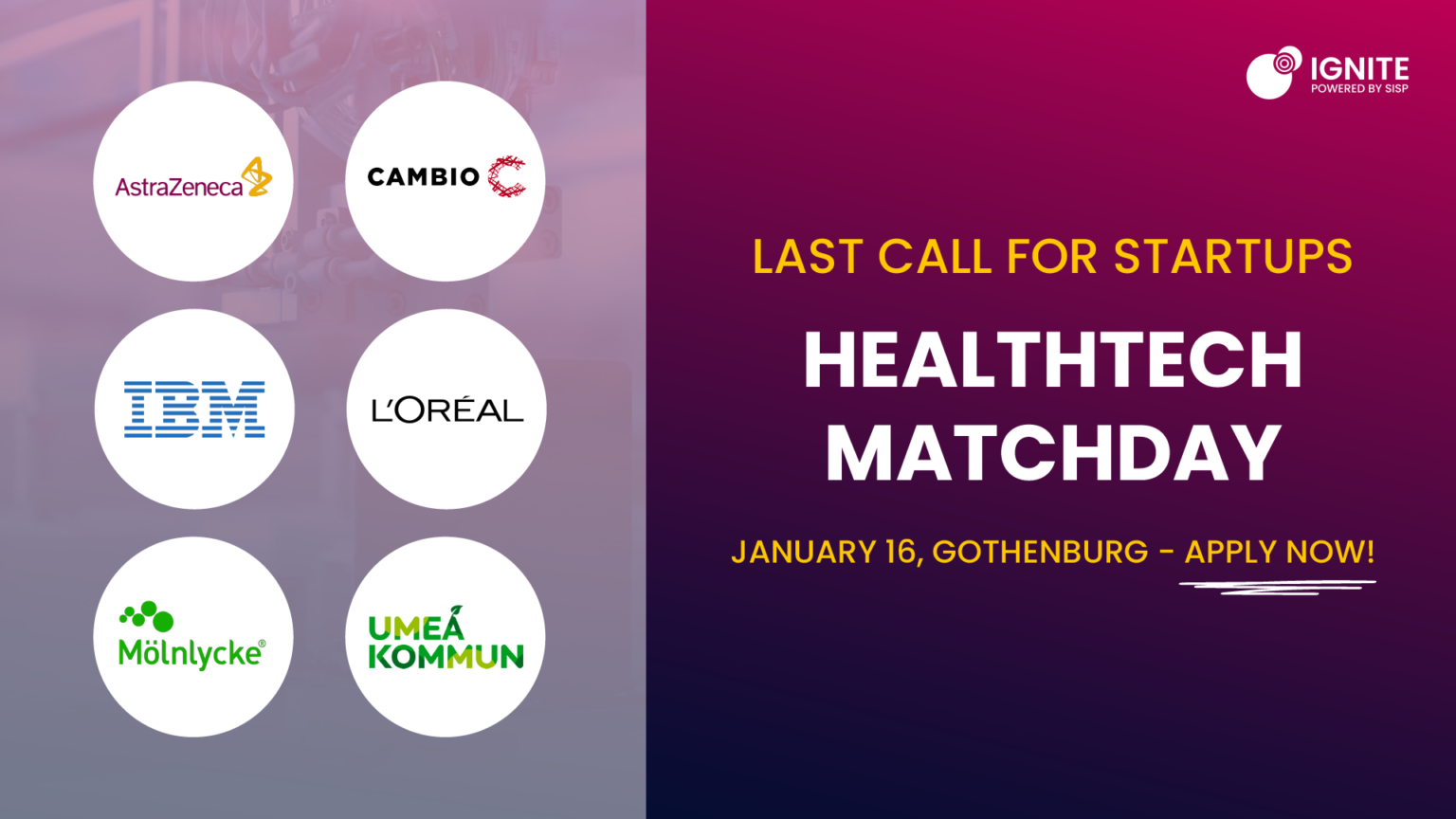 Healthtech Matchday 2026 | Ignite Sweden – Innovation is crucial